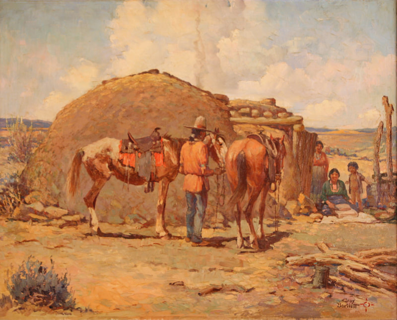 Original 24x36 Oil Painting Western Frontier Cowboys on Horses Signed J  GONZALEZ